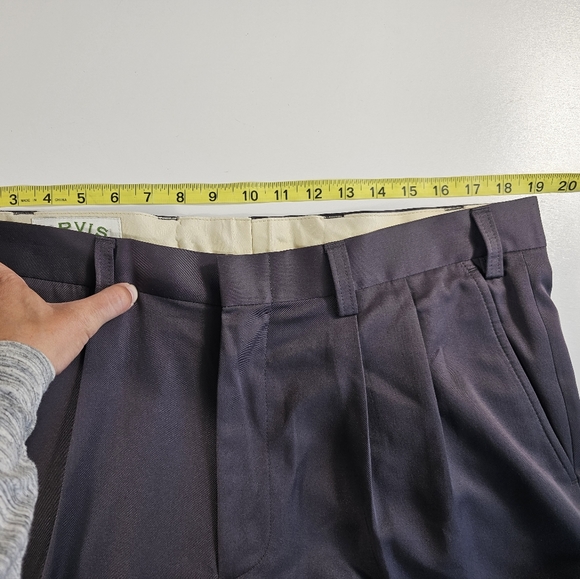 Men's Orvis 100% Polyester Grey Pleated Cuffed Dress Pants Size 36 Tag (38x33.5) - Picture 5 of 5